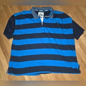 RAGING BULL Polo BIG Men's UNISEX PEOPLE Blue STRIPED RARE HARD SIZ TO FIND 6XL